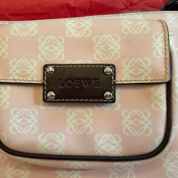 Loewe Pink and White Crossbody Bag